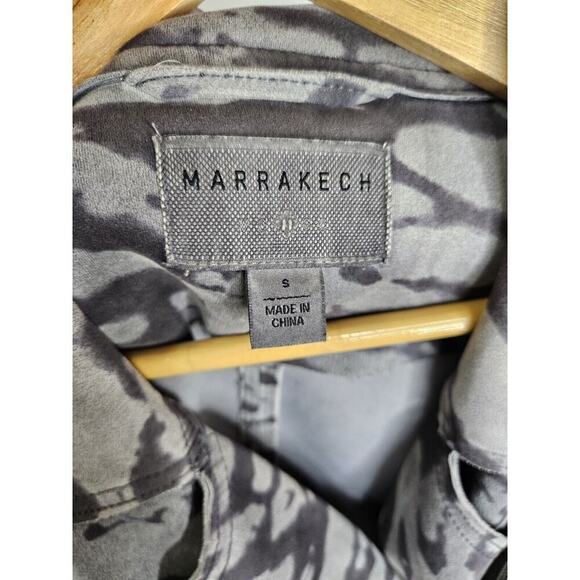 Marrakech Moto Jacket Camo Gray Small Softshell Zip Pockets Asymmetrical Zip - Picture 6 of 7